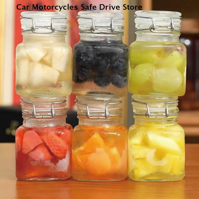 50 Sealed Glass Jars Clip Lids Honey Bottles Snack Grain Storage