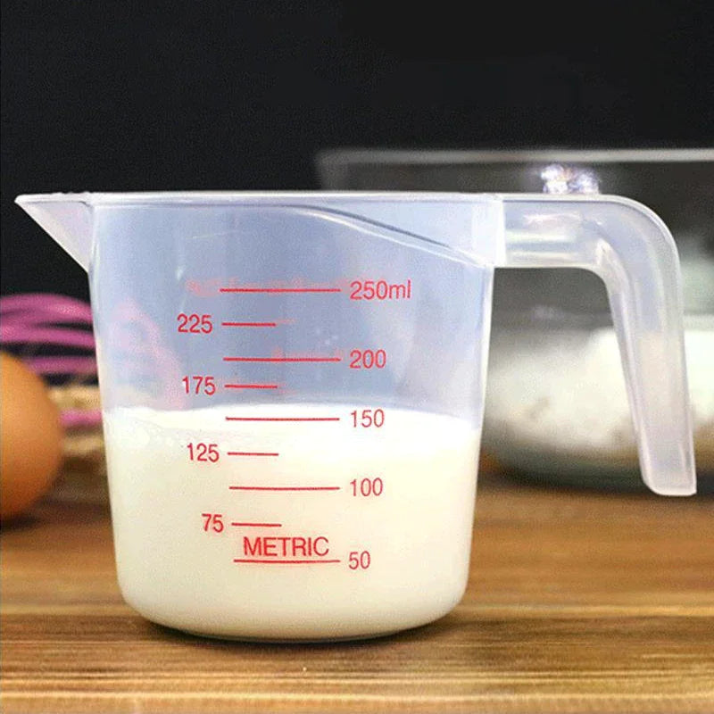 Home Kitchen Tools Plastic Clear Measuring Cup Handle Liquid Pour Zpaxo