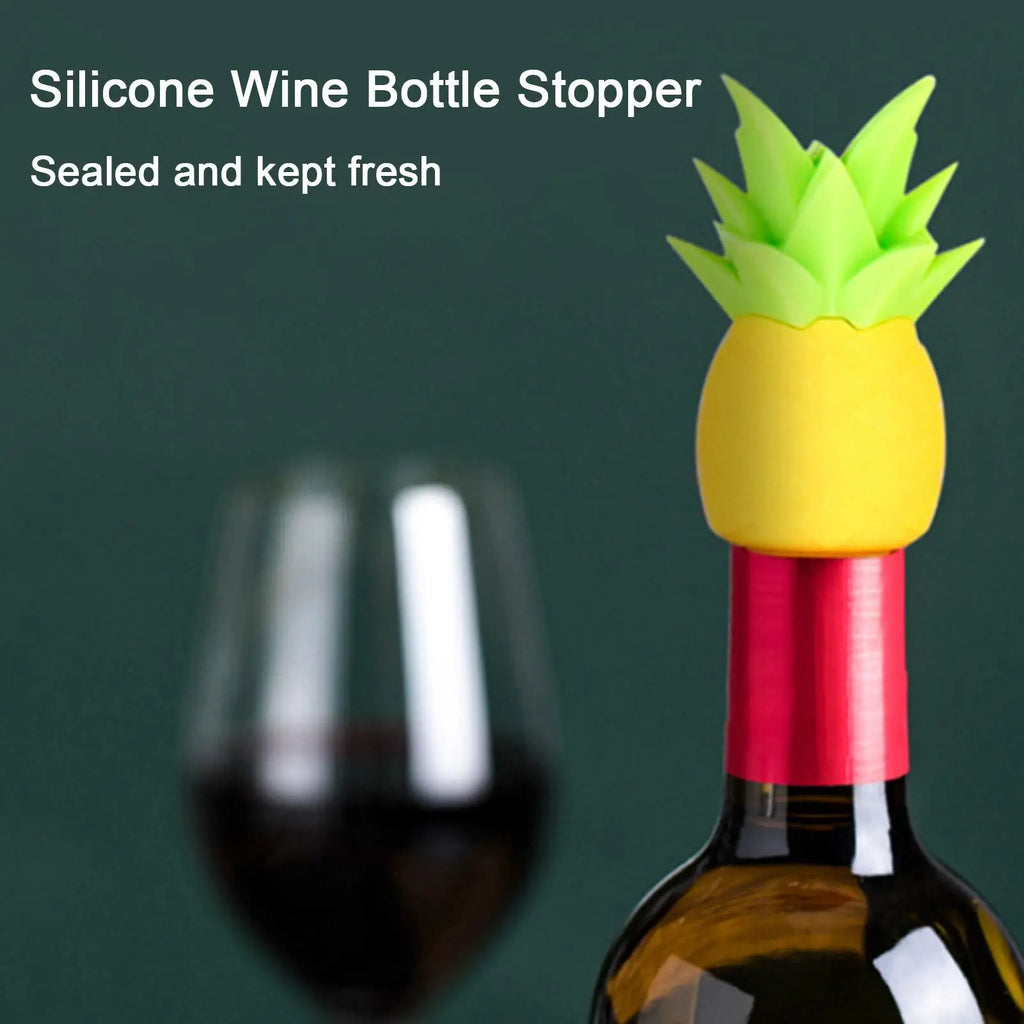 Wine Stopper Reusable Pineapple Shape Silicone Sealer Beverage