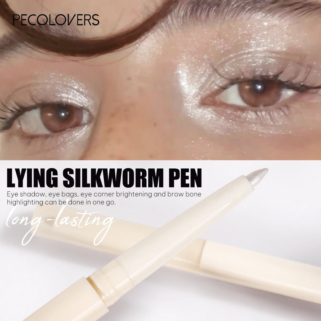 1 pc Smooth Nib Lying Silkworm Pen, Waterproof and Long-Lasting, Multi-Functional Lying Silkworm Pen, Eye Cosmetics Zpaxo