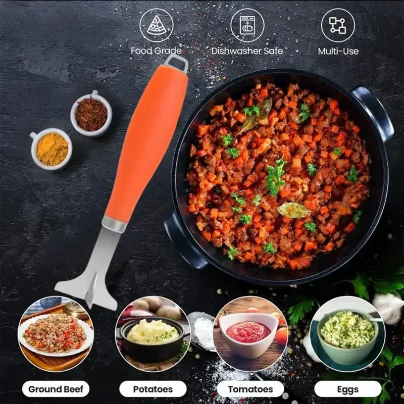 Meat Chopper – Non-Slip Stainless Steel Ground Beef Tool Meat Chopper Tool Zpaxo