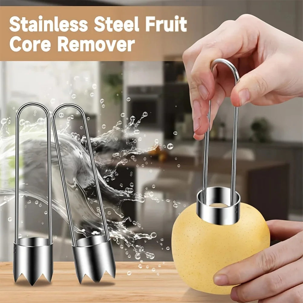 1pc Stainless Steel Fruit & Vegetable Corer Red Pepper Seed Remover Universal Kitchen Gadget for Apple Pear Tomato Pepper Zpaxo