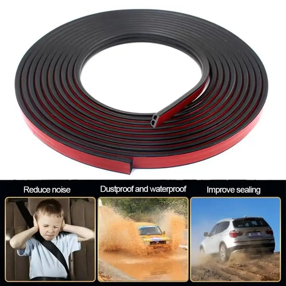 Soundproof Car Door Seal Strip 16M Dustproof Door Weather Strips Waterproof Rubber Double Layer Sealing Protector Outdoor Zpaxo