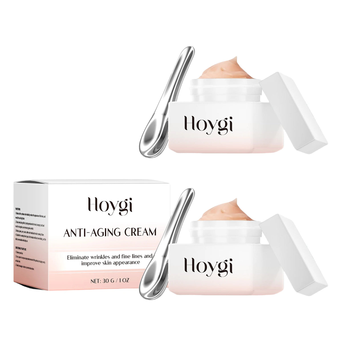 Hoygi Anti-Aging Wrinkle Cream with Skin Tightening Face Moisturizer Clinically Proven for All Skin Types Sensitive Dry Oily Zpaxo 2PCS