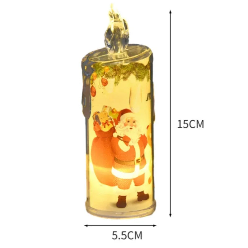 Festive Flameless Pillar Candles Battery Powered LED Christmas Lights