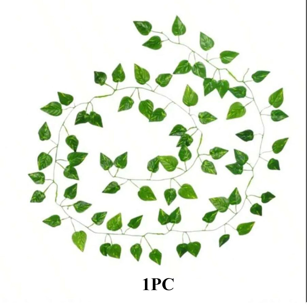 12/24Pcs Artificial Ivy Leaves Greenery Garland Fake Watermelon Vine Hanging Plants for Wedding Party Decoration Zpaxo