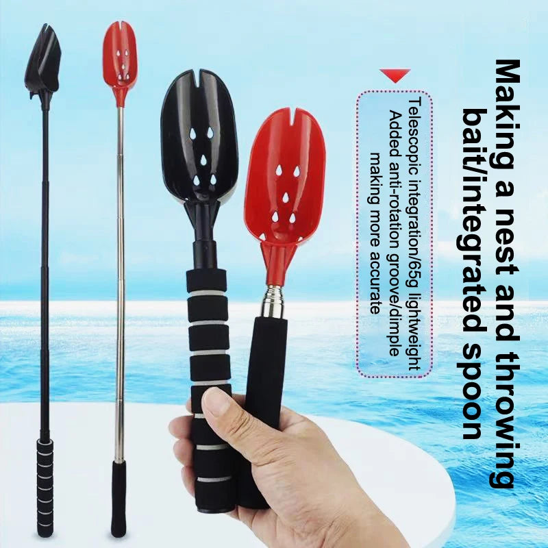 Handle Non Slip Retractable Fish Bait Casting Spoon Lightweight Zpaxo