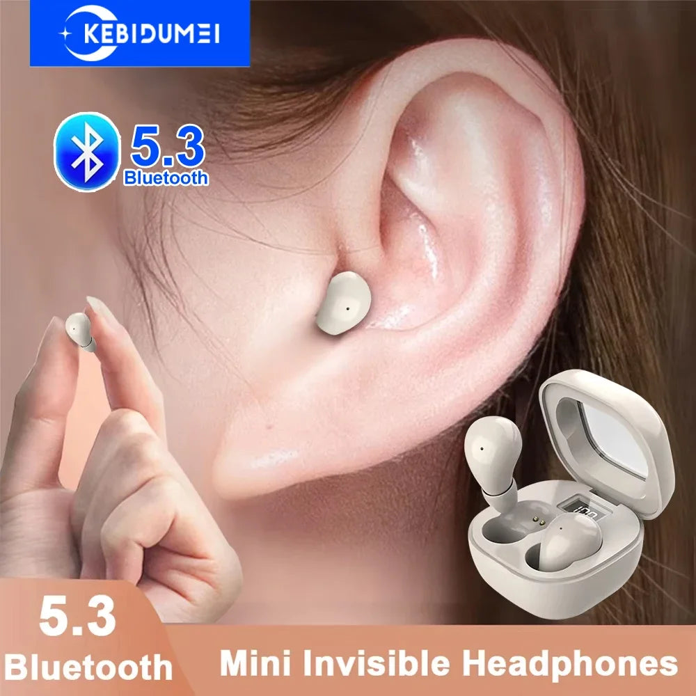 Mini Headphones Invisible Bluetooth 5 3 Earphones TWS Wireless In-ear