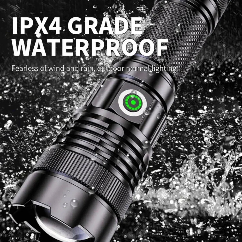 ESMARTER 100000 Lumen LED Spotlight Flashlight – USB Rechargeable