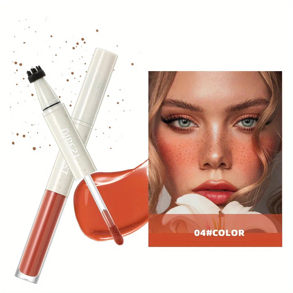 2 in 1 Freckle Blush Multi-pen Natural Wild Freckles + Atmospheric Blush Natural Color Rendering Double Head Double Effect Zpaxo 04