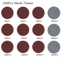 80-3000 Grit Sandpaper 100PCS Sander Disc Sanding Discs 3 Inch Cutting Dis Backer Set For Polishing Cleaning Abrasive Tool Clean Zpaxo 100 PCS 80-3000