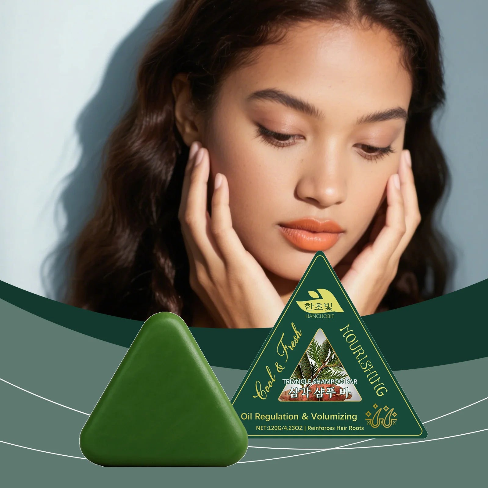 Triangle Herbal Nourishing Shampoo Bar Clean Scalp Reduce Loss Strengthen Hair Control Water-oil Balance Repair Damaged Zpaxo