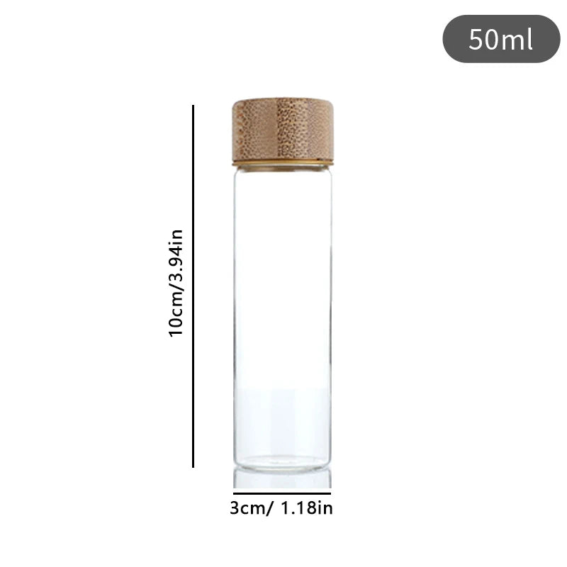 Bottled Tubes Grain Storage Wooden Sealed Canisters Barista Tool Gift Coffee Beans Storage Container Glass Tube With Wood Tool Zpaxo 50ML