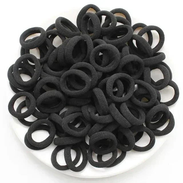 200-Pack Colorful Nylon Elastic Hair Bands & Ponytail Ties