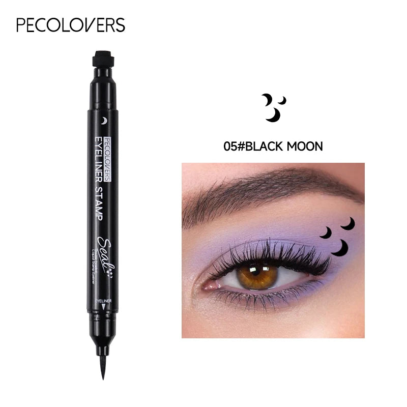 Star Liquid Eyeliner Black Moon Stamp Eye Liner Pencil 2 in 1 Waterproof Long-lasting Easy Applying Eye Eyeliner Pen Makeup Zpaxo 05
