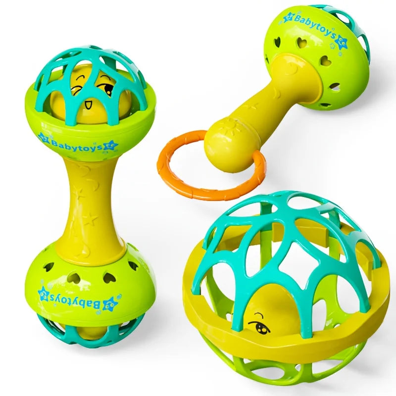 Colorful Hand-cranked Bell Ball Toy Infants Young Children Safe ABS