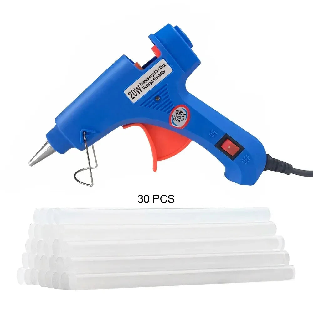 20W Hot Melt Glue Gun Household Industrial Mini Guns Electric Heat Temperature Tool Use 7mm Glue Sticks Zpaxo
