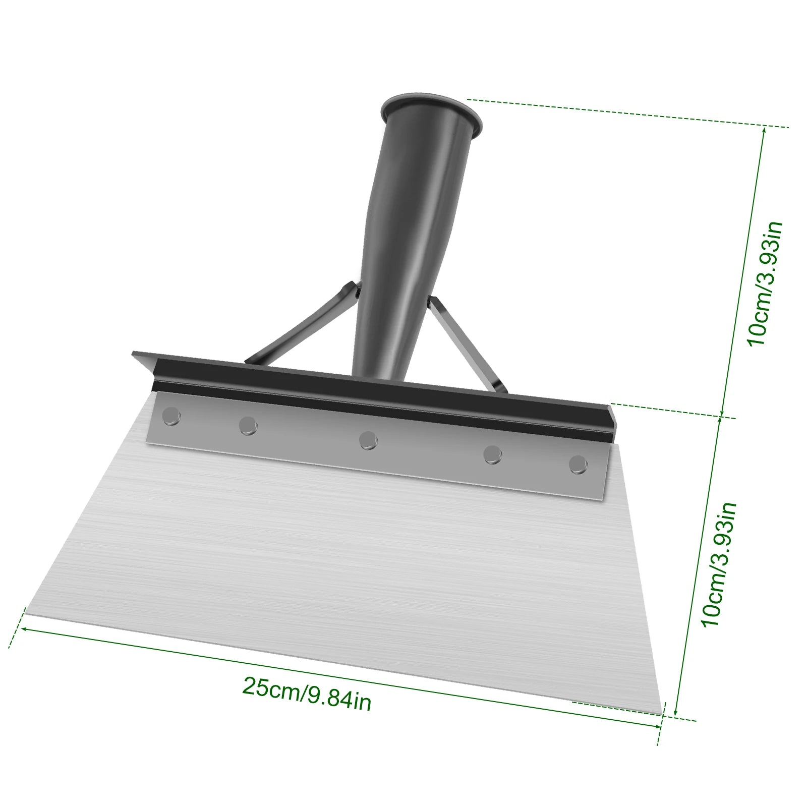 25/27/30cm Garden Shovel Heavy Duty Steel Multifunction Cleaning Spade Flat Shovel Sharp Planting Farm Weeding Tools with Gloves Zpaxo 25cm long