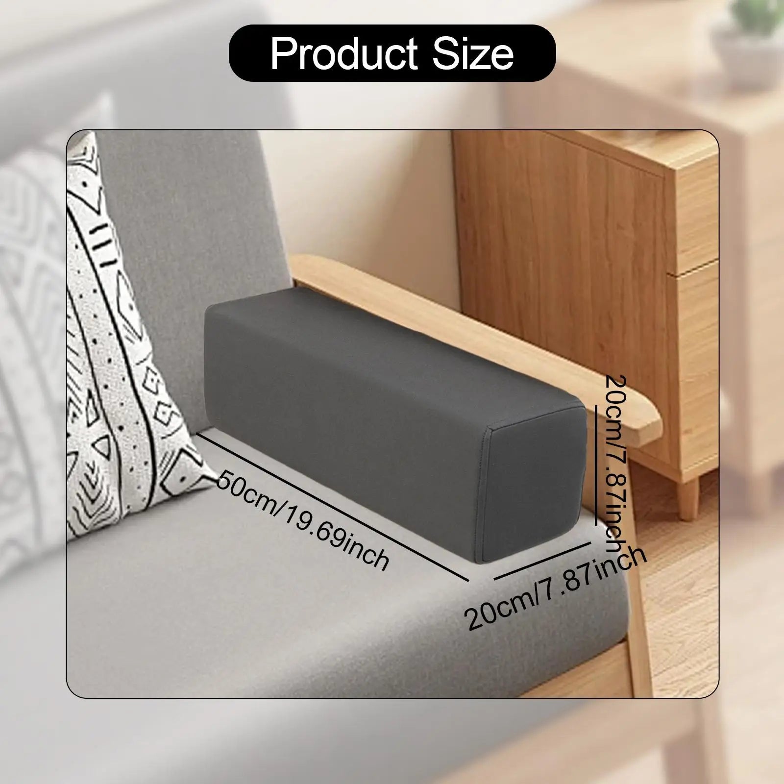Sofa Arm Rest Pillow Bed Gap Filler Support Pillow Rectangular Cushion Zpaxo