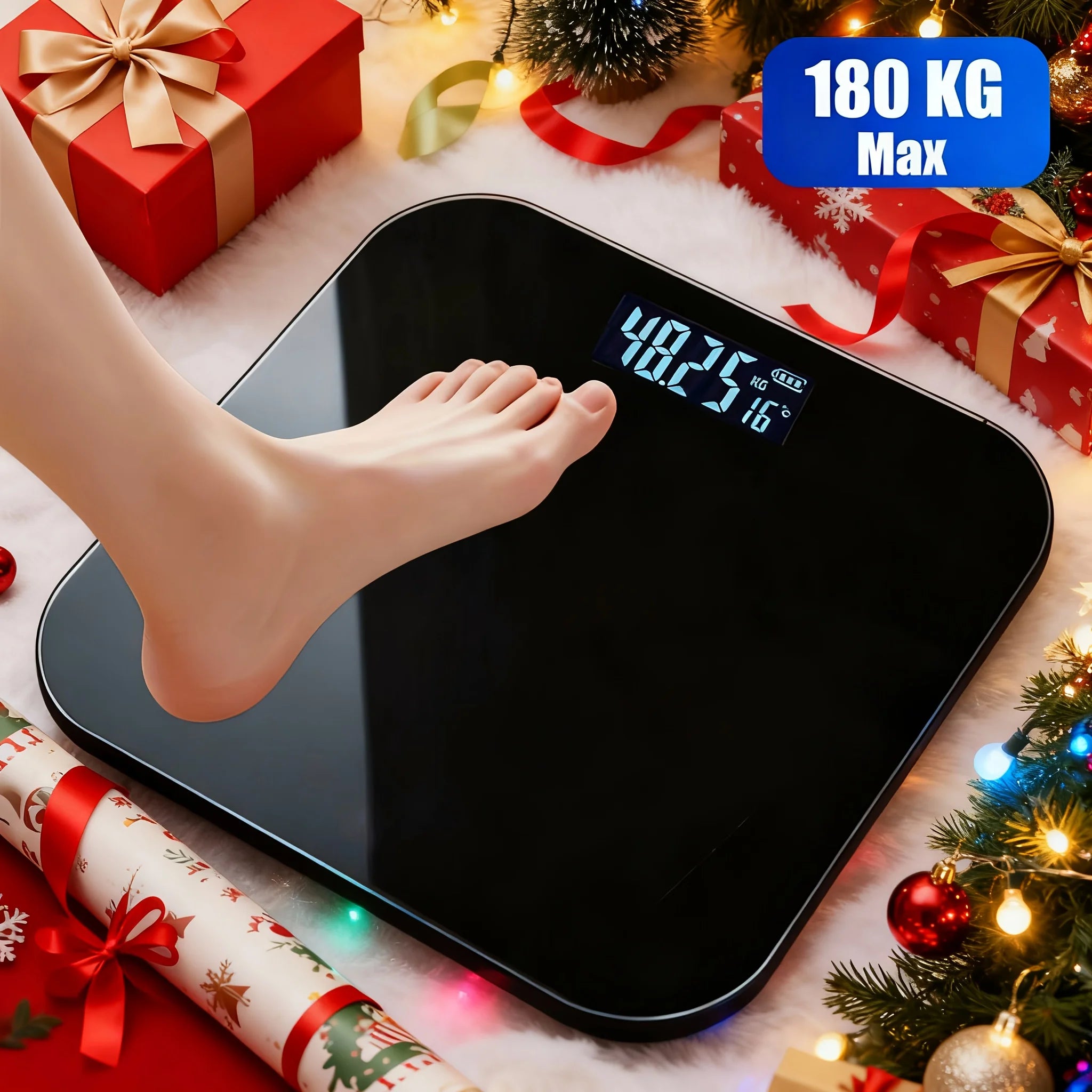 High Precision Smart Body Scale LED Digital Bathroom Scale with Temp KG/LB Switch Wide Platform Tempered Glass Floor Scale Zpaxo