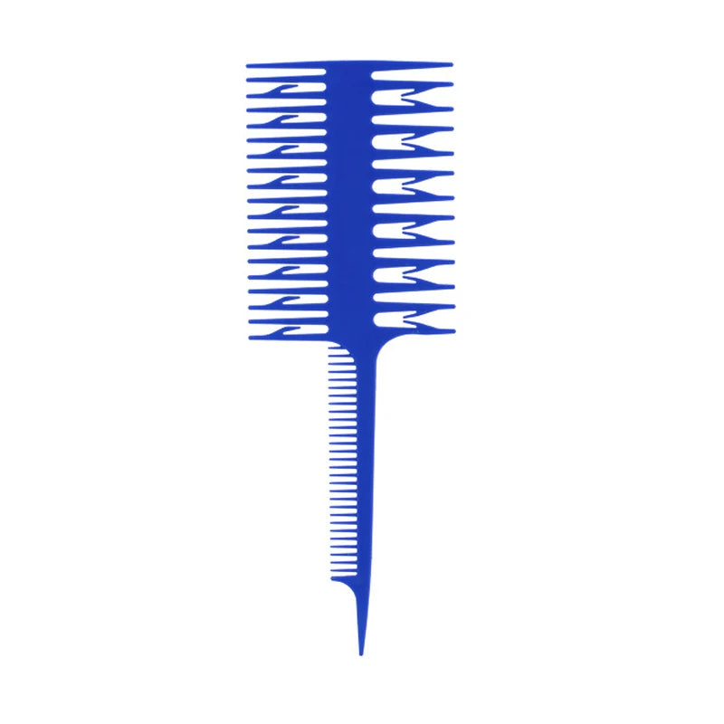 3 in1 Professional Hair Comb Hair Dyeing Highlight Brush Fish Wide Tooth Zone Comb Barber Hairdressing Salon Hair Styling Tool Zpaxo Blue