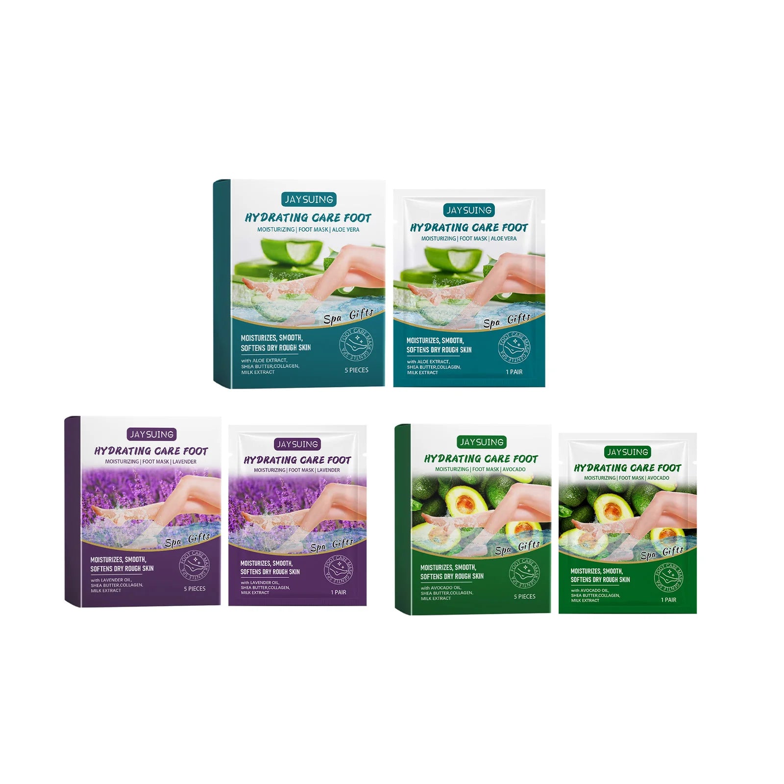 Jaysuing Exfoliating Foot Mask – Remove Dead Skin & Moisturize (5pcs) Foot Peel Mask Zpaxo