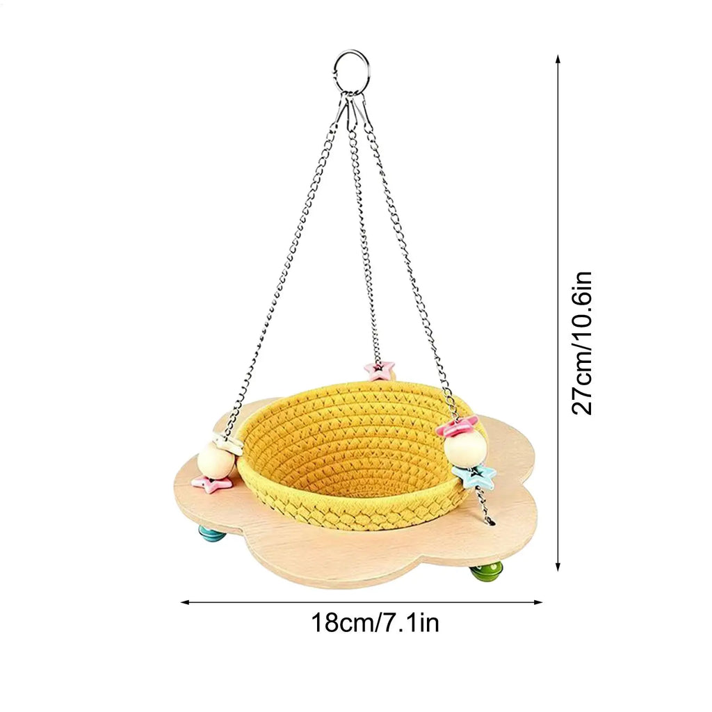 Bird Bed Cage Cotton Rope Chew Woven Breeding Handmade House Living
