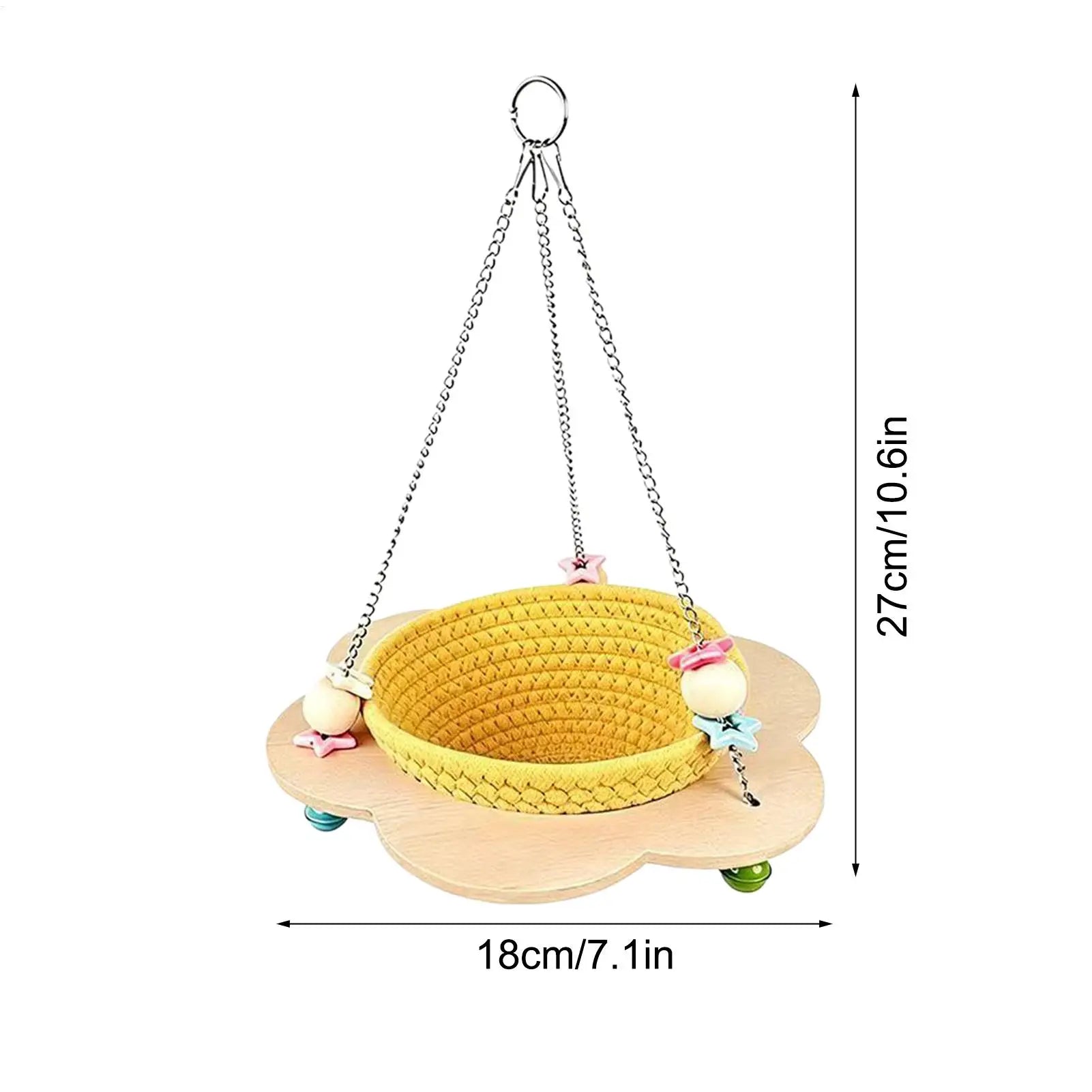 Bird Bed Cage Cotton Rope Chew Woven Breeding Handmade House Living