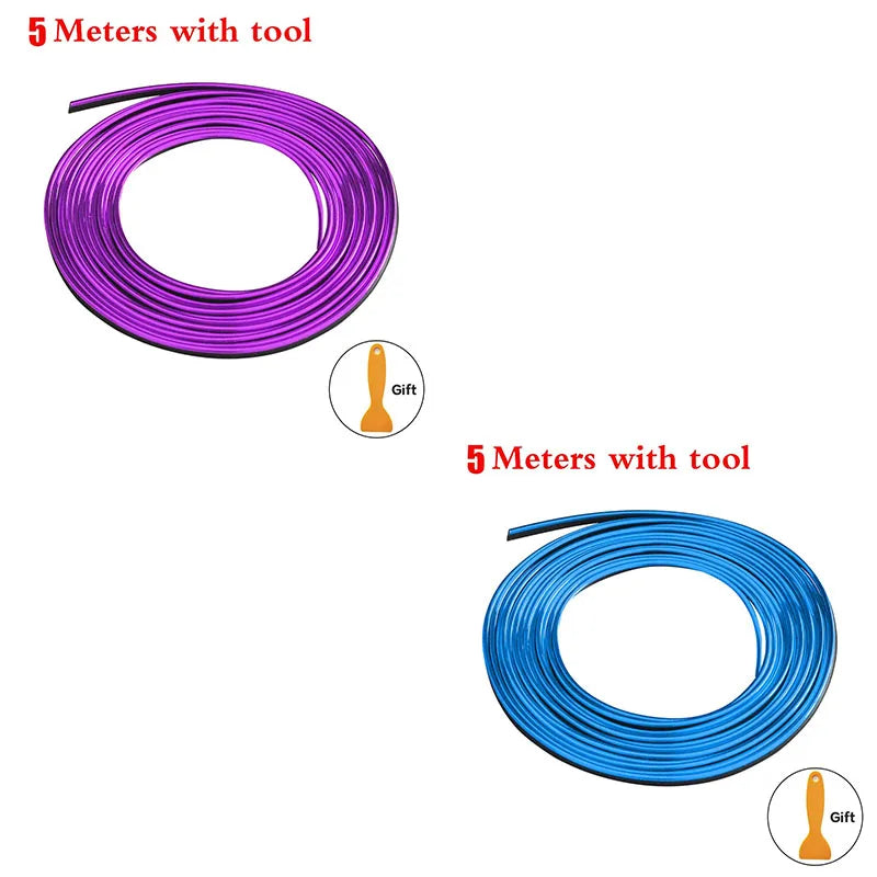 5M Flexible Car Interior Trim Strips – Dashboard & Door Moulding