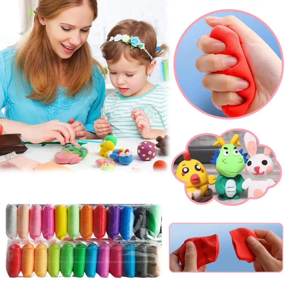 Magic Air Dry Clay Non-toxic Modeling Toy Kids Toddlers Vibrant