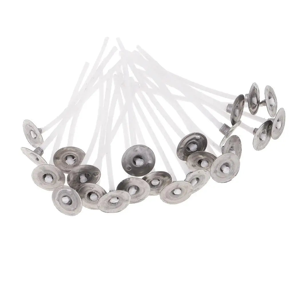 100 Pieces 25/30/35/55/60/70mm CANDLE WICKS PRETABBED PRE WAXED WITH SUSTAINERS Decorative Candle Making Supplie Zpaxo 25mm 100Pcs