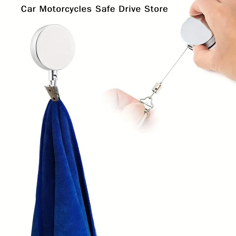 CM1 2 Retractable Towel Rack Automatic Rebound No Drilling