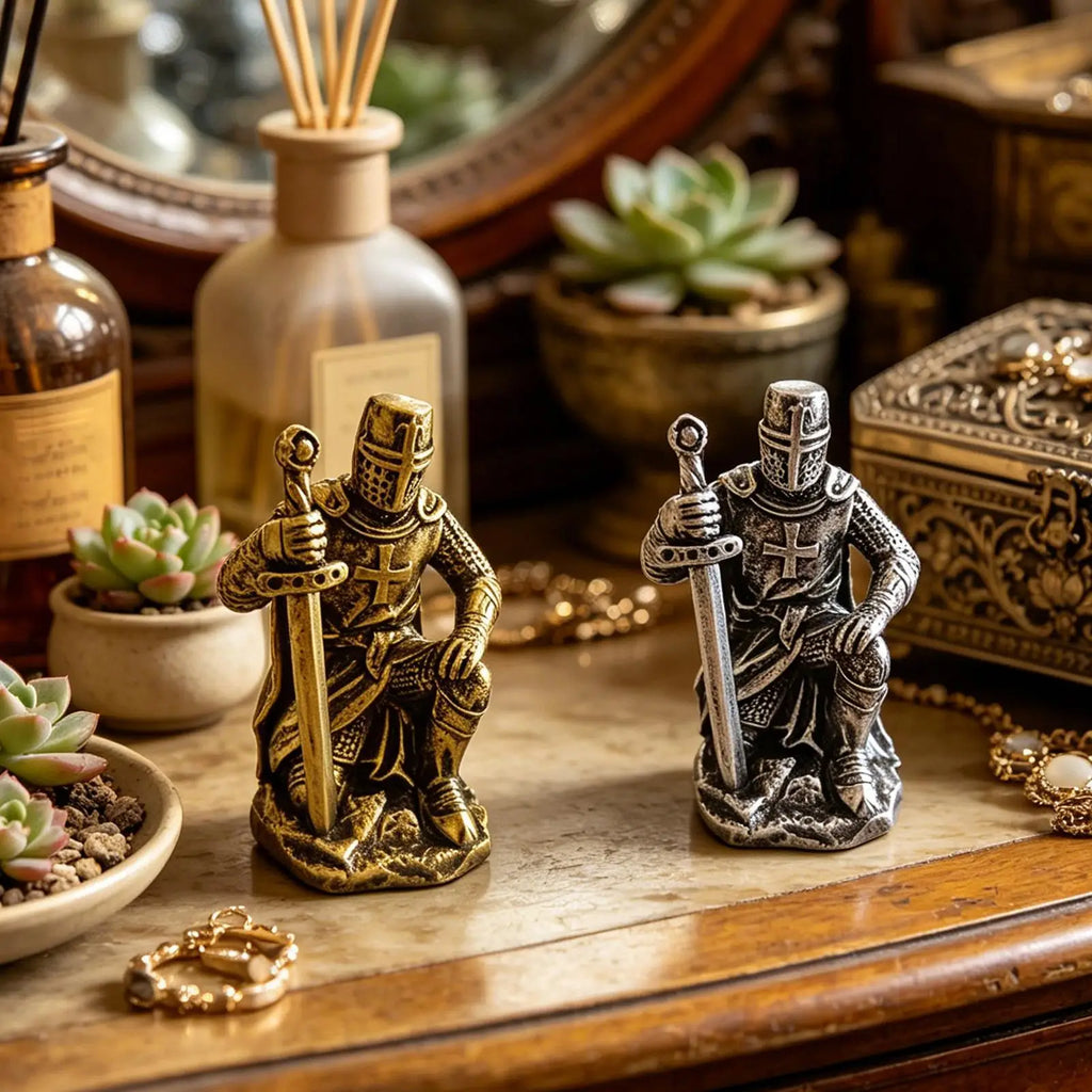 Knight Figure Cool Historical Resin Desktop Miniature Sculpture Roman Soldier Statue For Desk Home Office Garden Executive Zpaxo