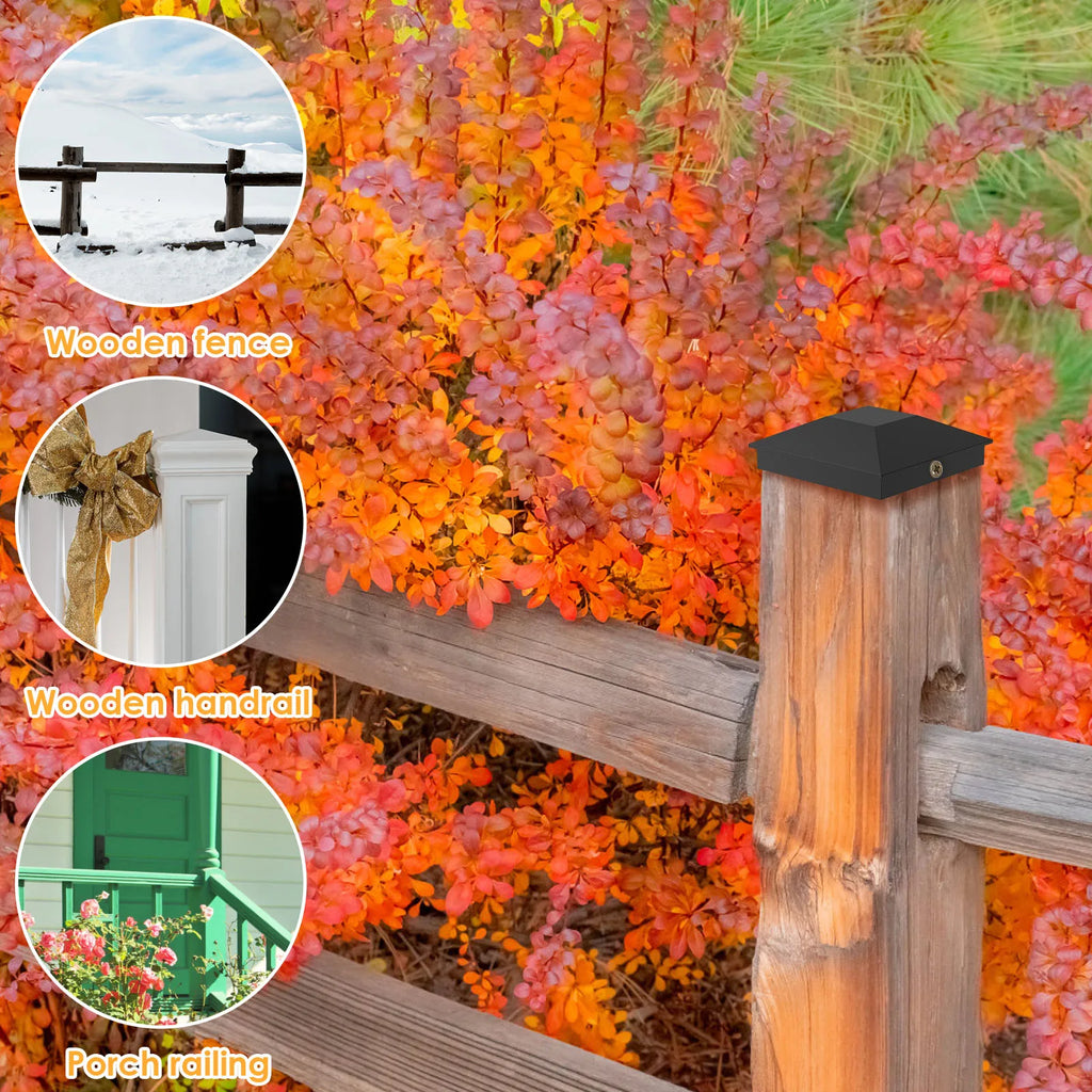 12ppcs 4X4(3.5in x 3.5in) Wood Fence Post Caps PP Plastic Water-Proof UV-Proof Post Caps Keep Post from Cracking and Rotting Zpaxo