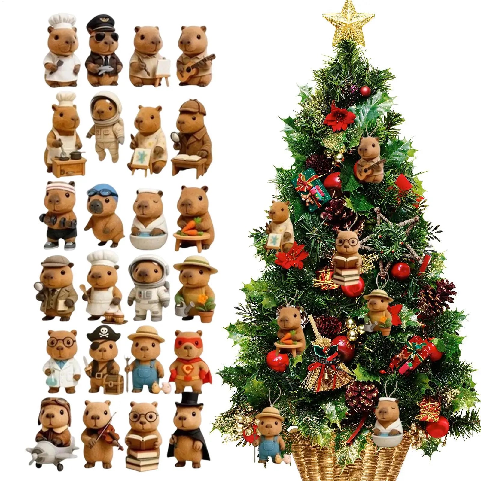 Capybara Advent Calendar 2025 24 Days 2D Acrylic Christmas Countdown