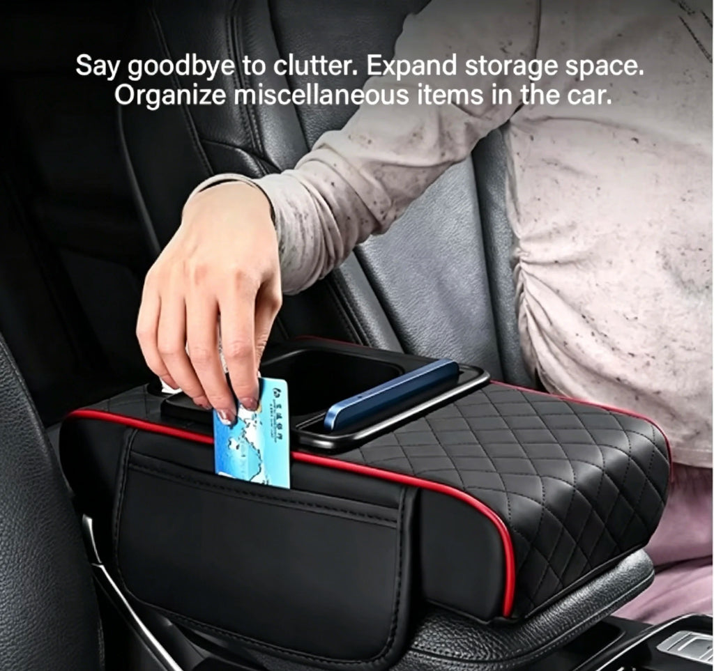 Auto Center Console Armrest Cushion 2 Cup Holders Heightening Pad Zpaxo