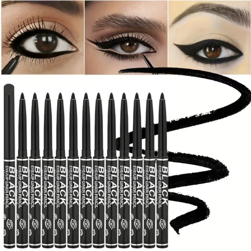 1- Silky Black Eyeliner Pencil Smooth Waterproof Sweatproof