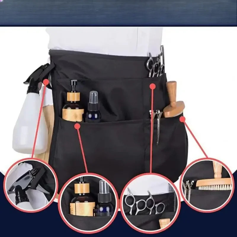 Hair Stylist Half Apron – 5 Pockets Waterproof Barber Apron Stylist Work Apron Zpaxo