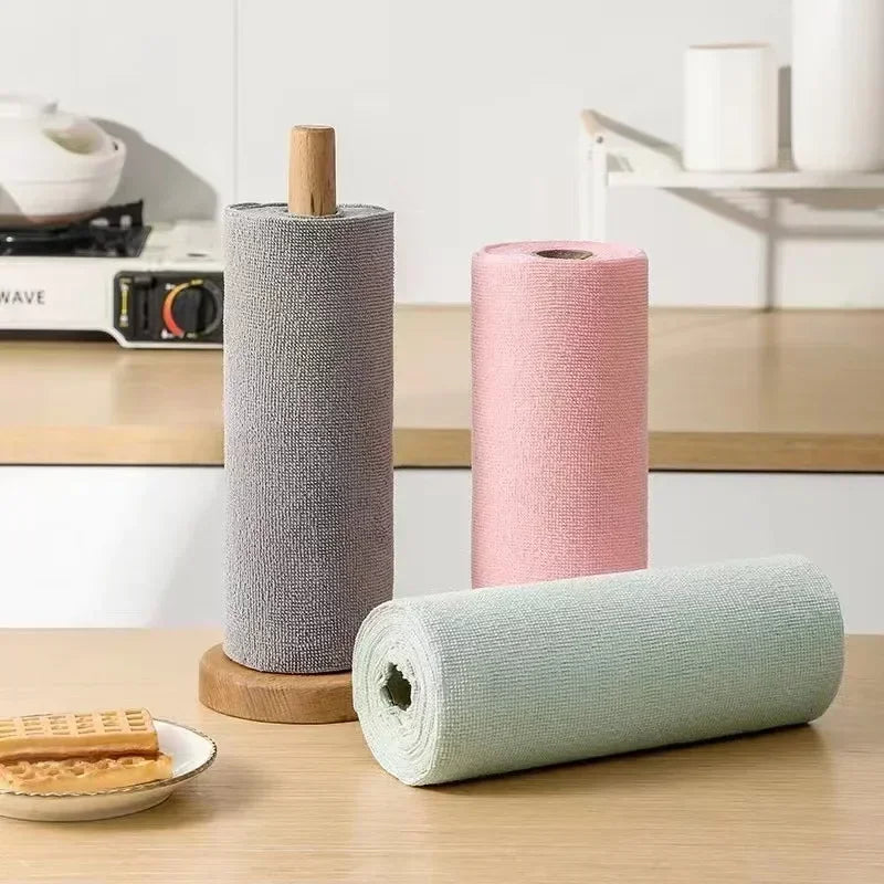 Reusable Microfiber Cleaning Cloth Roll – Paper Towel Replacement Reusable Cleaning Cloths Zpaxo