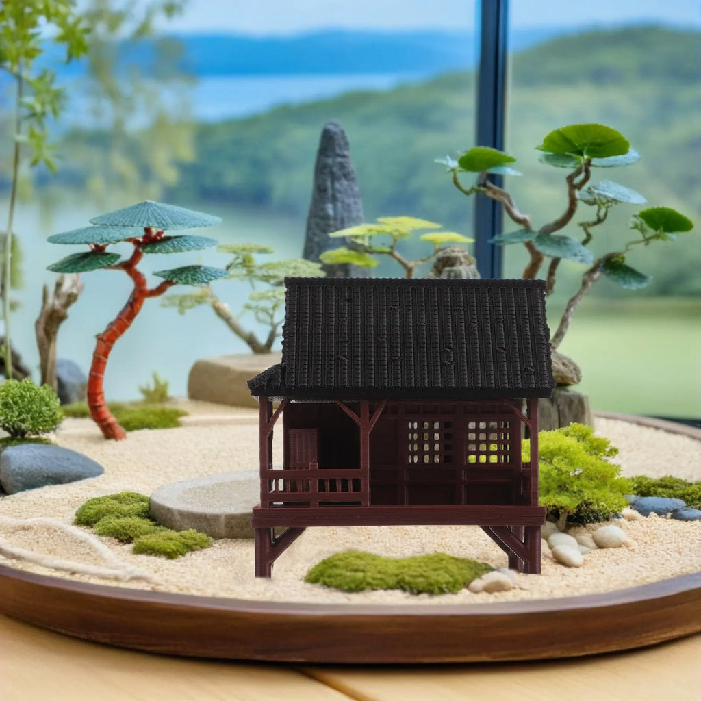 Tiny Pavilion Statue Asian Fish Tank Decor Bonsai Garden Accessory
