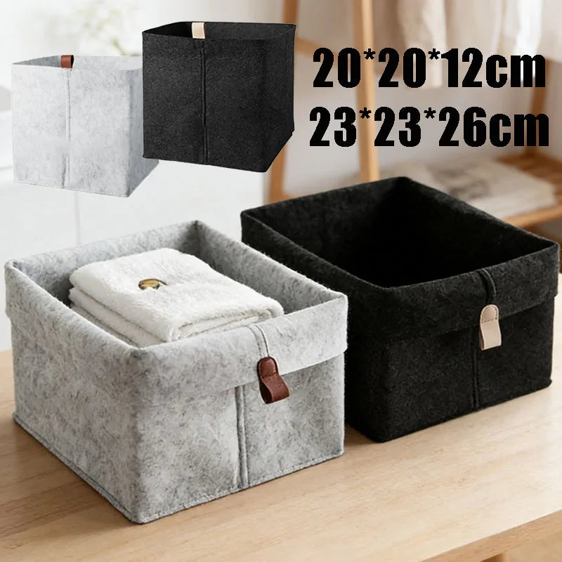 Multi-purpose Felt Storage Basket Desktop Organizer Box Magazines