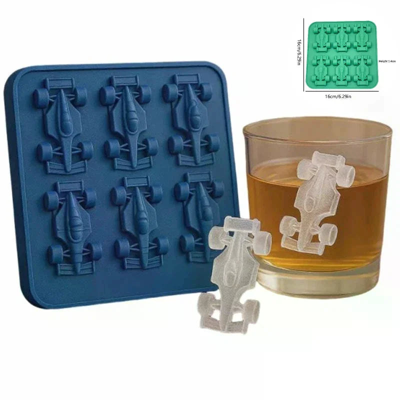 6-Cavity Racing Car Mold Mold, Silicone Racing Car Jelly Mold 3d Race Car Tumbler Tray Baking Tool Zpaxo