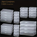 Storage Box Clear Plastic Containers Lids Multipurpose Organizer Zpaxo 28pcs