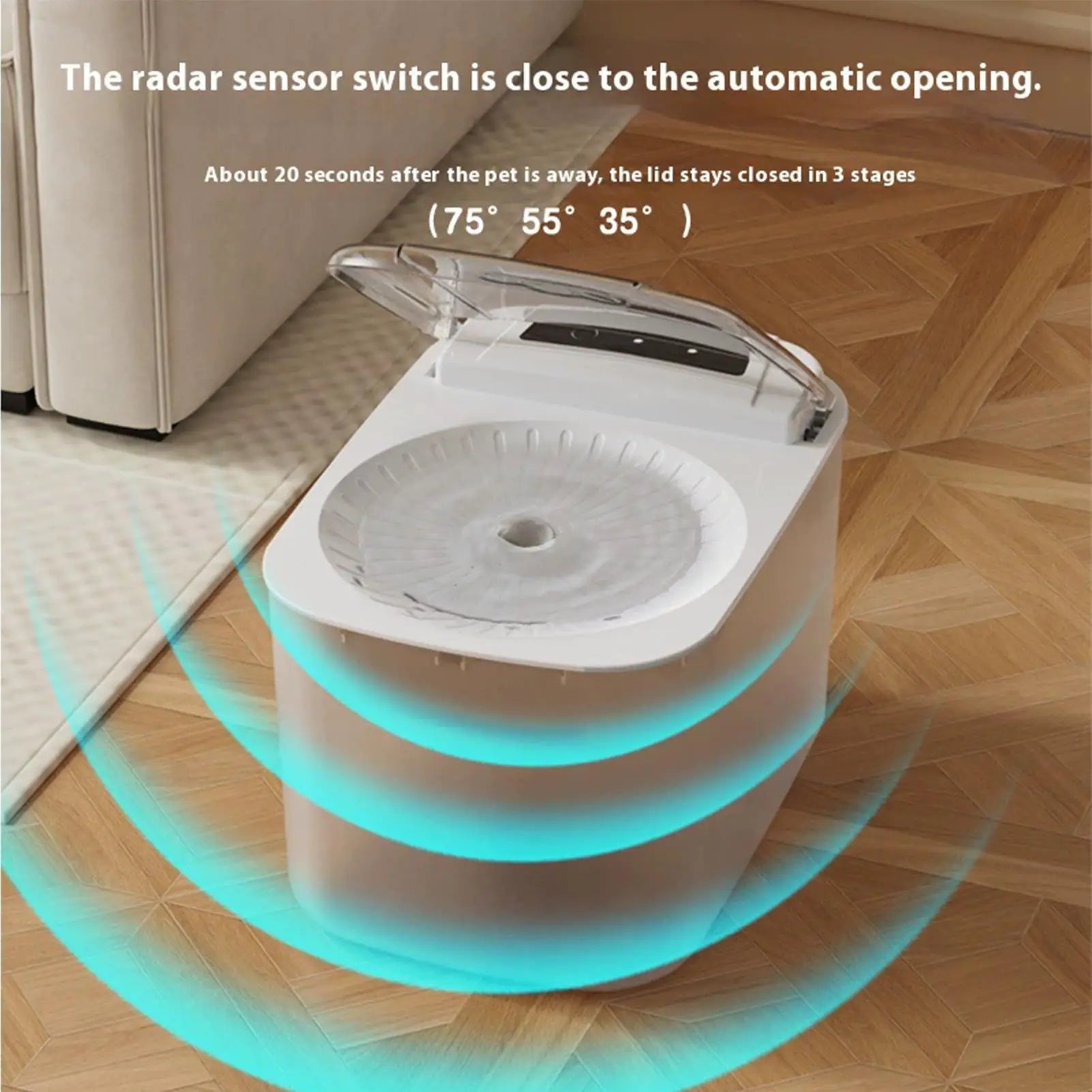 Cat Fountain Automatic Drinking Bowl Pet Sensor Opening Cover Home