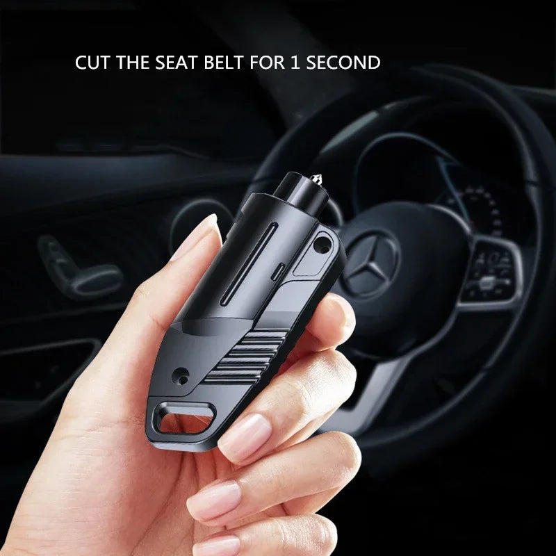 2-in-1 Car Safety Hammer – Window Breaker & Seat Belt Cutter