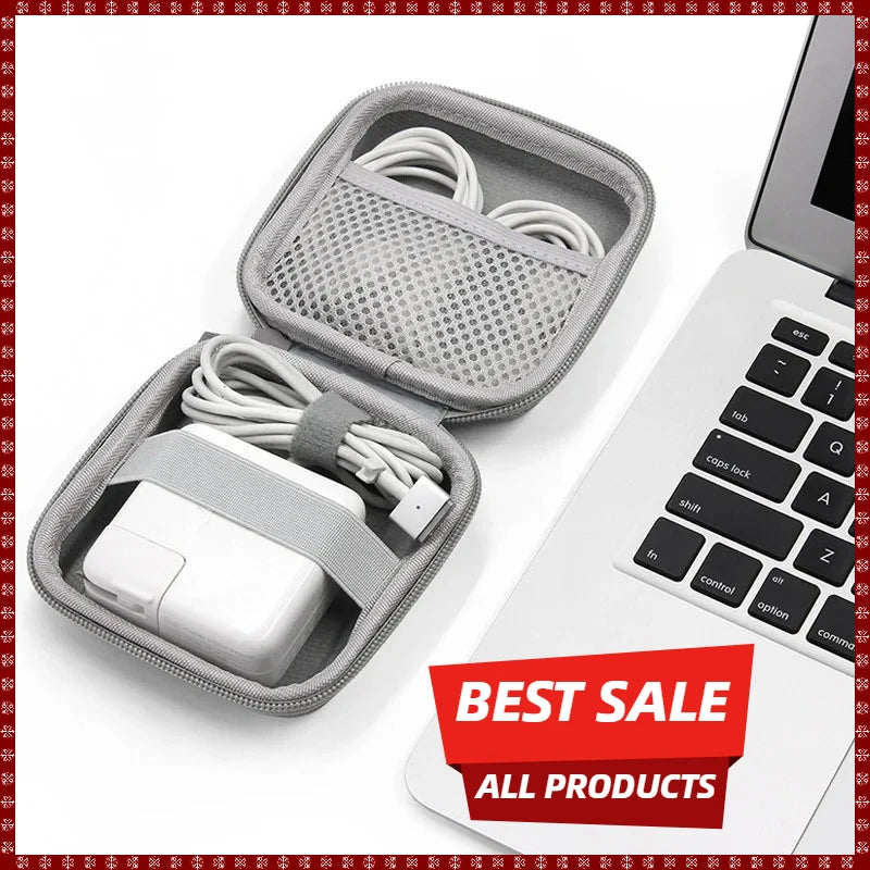 Leather Digital Gadgets Organizer Bag – Earphone & Cable Case Gadget Organizer Bag Zpaxo