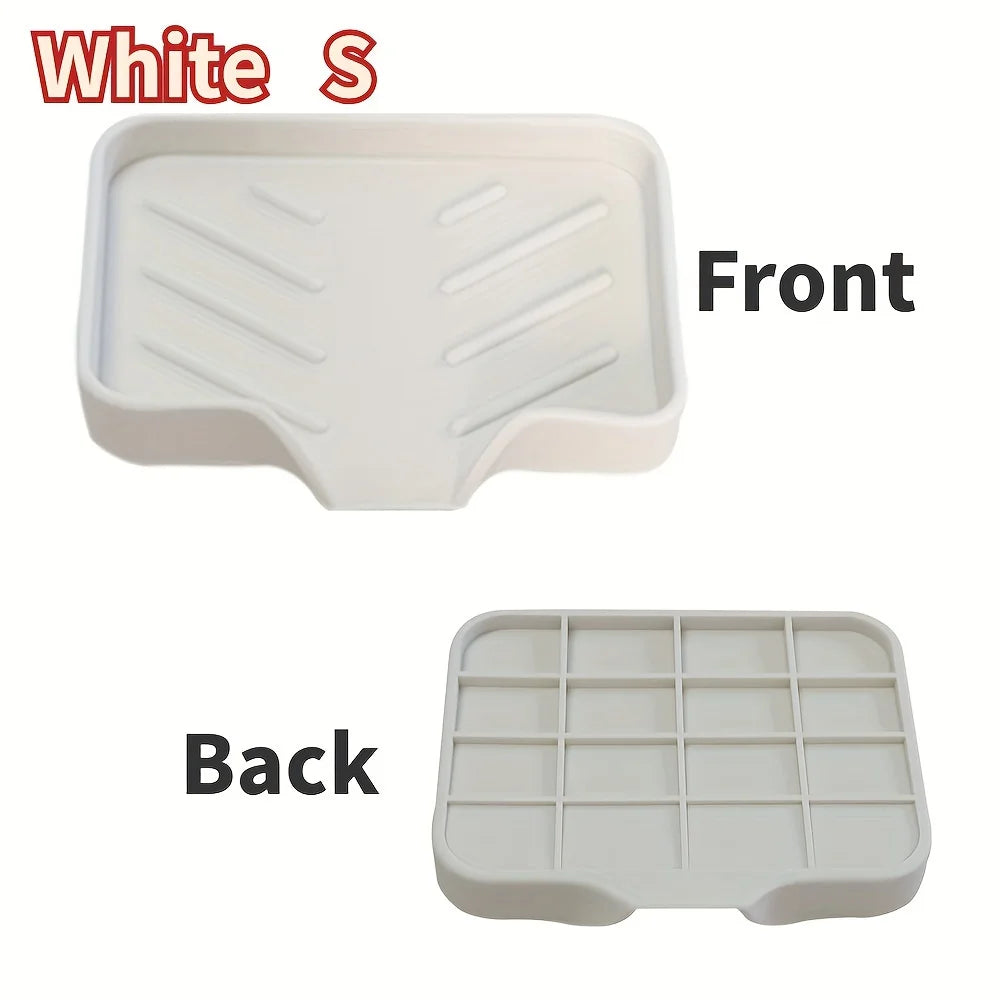 Kitchen Sink Holder Silicone Soap Dish Bar Self Draining Anti-slip