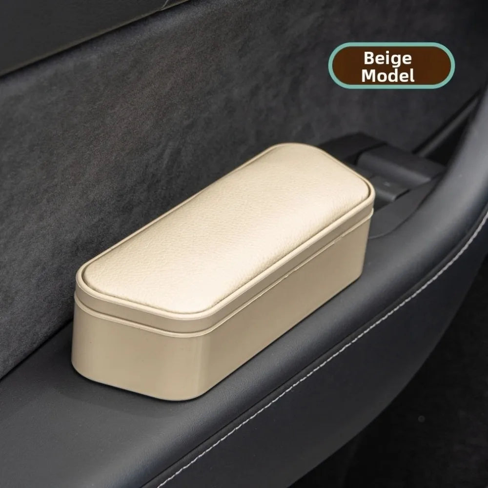 Adjustable Height Car Armrest Storage Container Multifunctional Zpaxo Beige