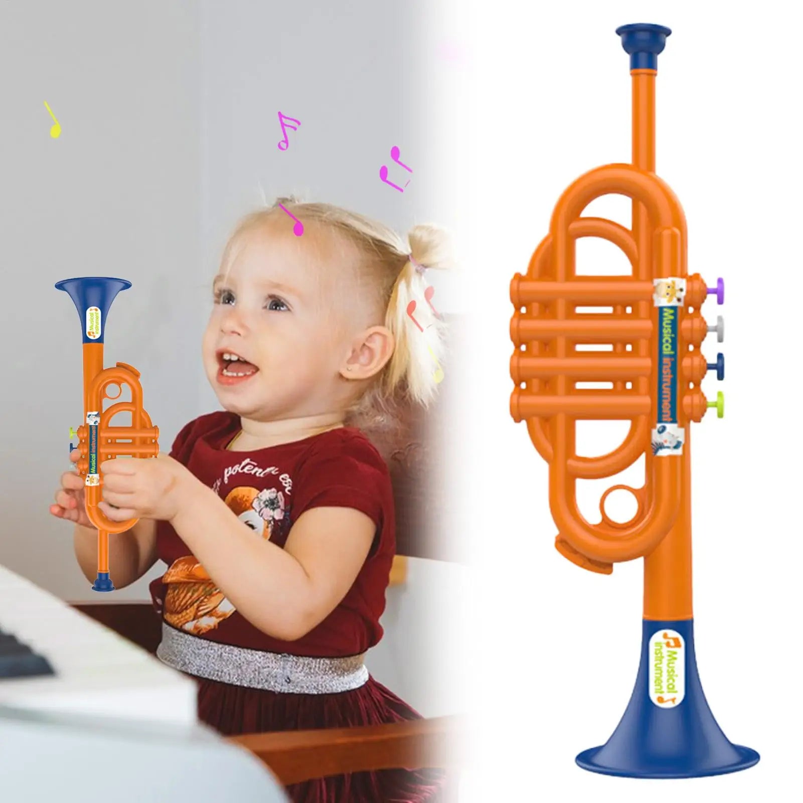 Trumpet Toy for Kids Boys Educational Simulated Trumpet Instruments Toy Children's Early Childhood Musical Instrument for Boys Zpaxo