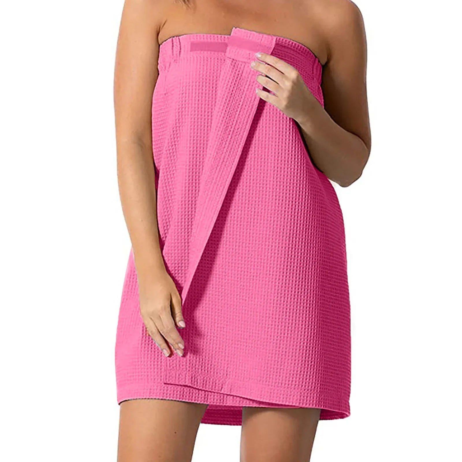 Lightweight Knee Length Waffle Robes Women Spa Bath Beauty Body Wrap Zpaxo L-02